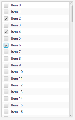 Screenshot of CheckListView